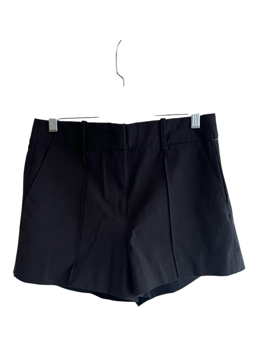 J Crew Size 4 Black Cotton & Viscose Front Clasp Solid Belt loops Shorts Black / 4