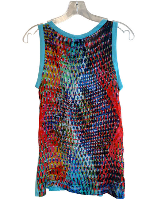 Missoni Size Small Blue & Multi Viscose Sleeveless Abstract Design Top Blue & Multi / Small