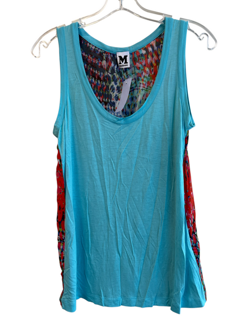 Missoni Size Small Blue & Multi Viscose Sleeveless Abstract Design Top Blue & Multi / Small