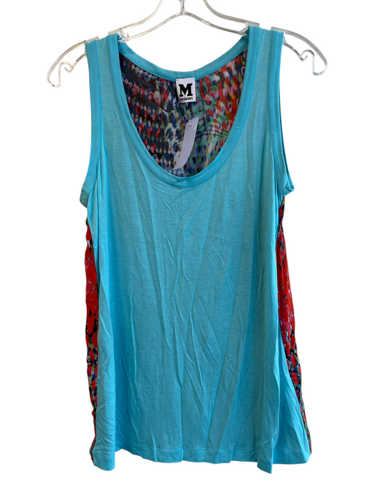 Missoni Size Small Blue & Multi Viscose Sleeveless Abstract Design Top Blue & Multi / Small