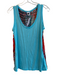 Missoni Size Small Blue & Multi Viscose Sleeveless Abstract Design Top Blue & Multi / Small