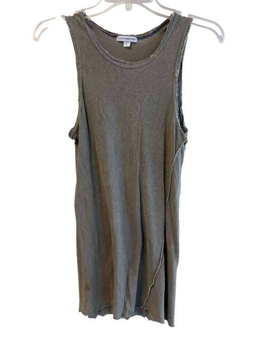 James Perse Size 3 Grey Linen & Cotton Distressed Sleeveless Round Neck Top Grey / 3