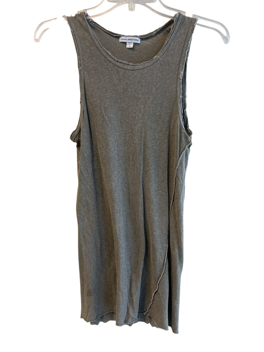 James Perse Size 3 Grey Linen & Cotton Distressed Sleeveless Round Neck Top Grey / 3