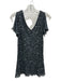 Adrianna Papell Size Medium Blue, Gray, Silver Silk Flutter Sleeves Ruched Top Blue, Gray, Silver / Medium