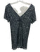 Adrianna Papell Size Medium Blue, Gray, Silver Silk Flutter Sleeves Ruched Top Blue, Gray, Silver / Medium