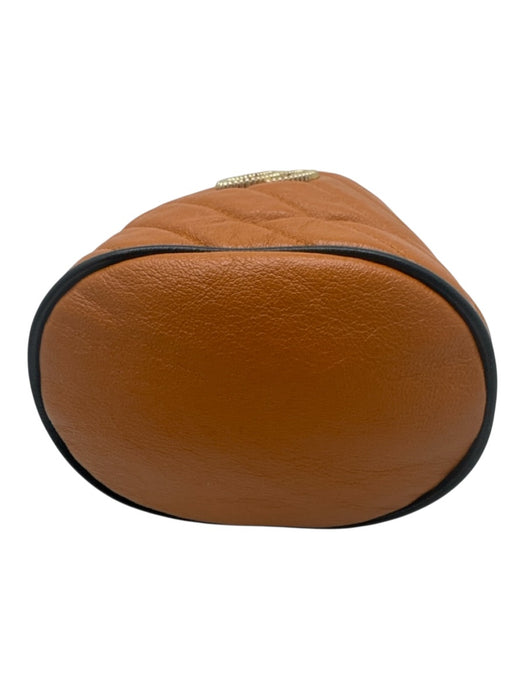 Gucci Chestnut Brown Leather Gold hardware Chain Bucket Dustbag Inc. Bag Chestnut Brown / Small
