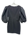 Likely Size 8 Black Polyester Blend Half Puff Sleeve Darted Back Zip Dress Black / 8