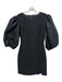 Likely Size 8 Black Polyester Blend Half Puff Sleeve Darted Back Zip Dress Black / 8