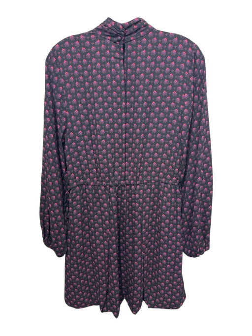 Derek Lam 10 Crosby Size 6 Black, Purple, Pink Polyester High Neck Dress Black, Purple, Pink / 6