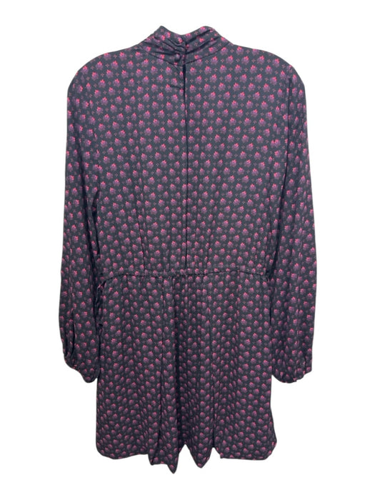 Derek Lam 10 Crosby Size 6 Black, Purple, Pink Polyester High Neck Dress Black, Purple, Pink / 6