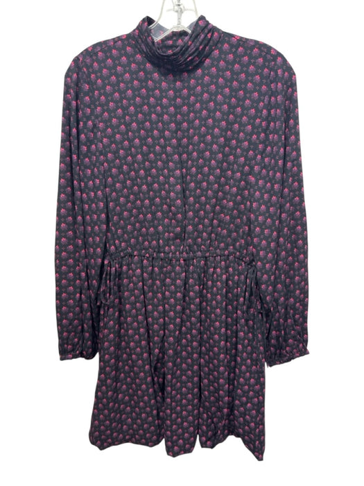 Derek Lam 10 Crosby Size 6 Black, Purple, Pink Polyester High Neck Dress Black, Purple, Pink / 6