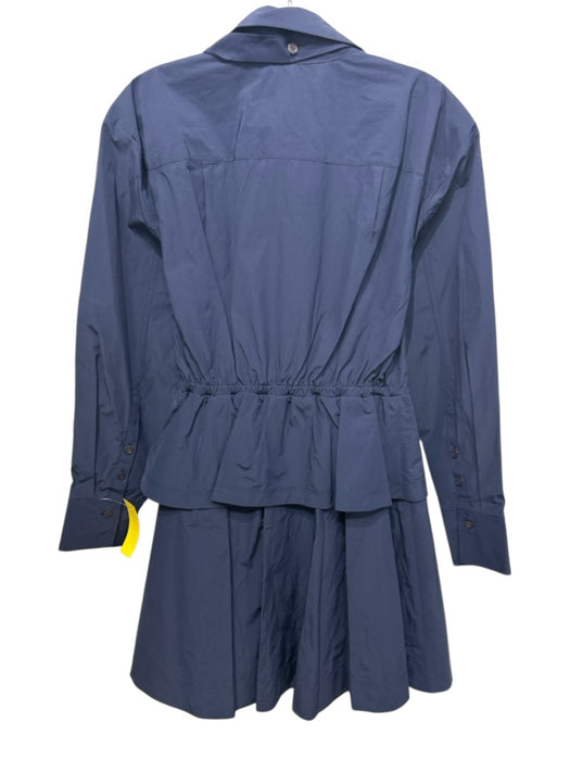 Derek Lam 10 Crosby Size 6 Navy Blue Polyester & Cotton Tiered Skirt Dress Navy Blue / 6