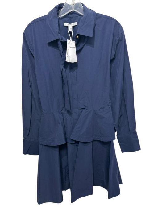 Derek Lam 10 Crosby Size 6 Navy Blue Polyester & Cotton Tiered Skirt Dress Navy Blue / 6