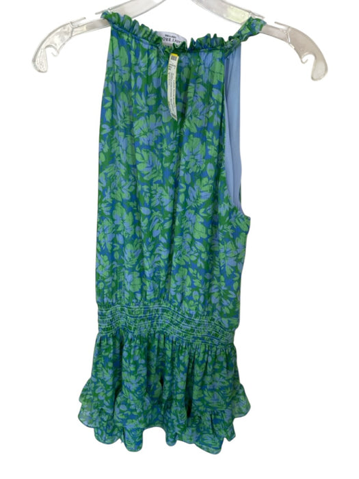 Ramy Brook Size L Green & Aqua Polyester Mini Flowers Sleeveless Dress Green & Aqua / L