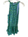 Ramy Brook Size L Green & Aqua Polyester Mini Flowers Sleeveless Dress Green & Aqua / L