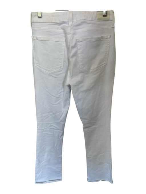 Paige Size 30 White Cotton Blend High Waist Bootcut Jeans White / 30