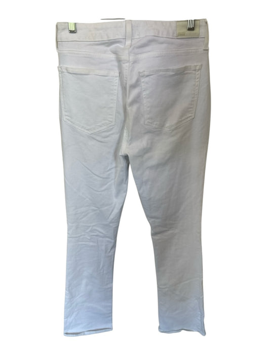 Paige Size 30 White Cotton Blend High Waist Bootcut Jeans White / 30