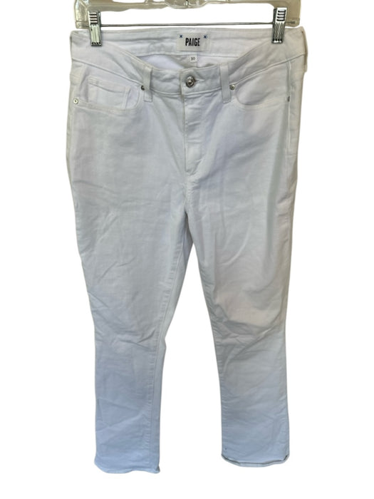 Paige Size 30 White Cotton Blend High Waist Bootcut Jeans White / 30