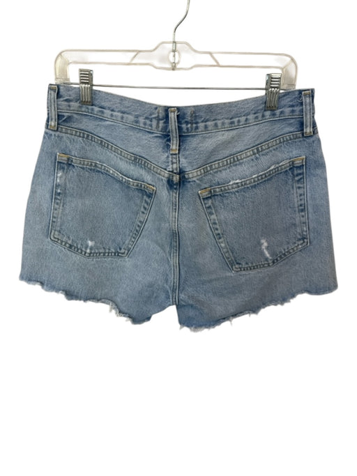 Agolde Size 29 Light Wash Cotton Denim Raw Hem High Waist Cut Off Shorts Light Wash / 29