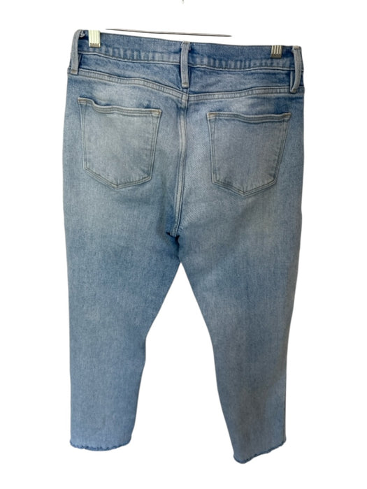 Frame Size 28 Light Wash Cotton Mid Rise Straight Leg Raw Hem Jeans Light Wash / 28