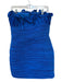 AMUR Size 10 Electric Blue Polyester ruffles Pleats Mini Strapless Dress Electric Blue / 10
