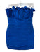 AMUR Size 10 Electric Blue Polyester ruffles Pleats Mini Strapless Dress Electric Blue / 10