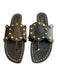Celine Shoe Size 35.5 Black Leather Brass Stud Thong sandal Gladiator Shoes Black / 35.5