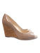 Prada Shoe Size 37 Light Blush Patent Leather Cork Base Open Toe Wedge Shoes Light Blush / 37