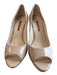 Prada Shoe Size 37 Light Blush Patent Leather Cork Base Open Toe Wedge Shoes Light Blush / 37