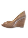 Prada Shoe Size 37 Light Blush Patent Leather Cork Base Open Toe Wedge Shoes Light Blush / 37