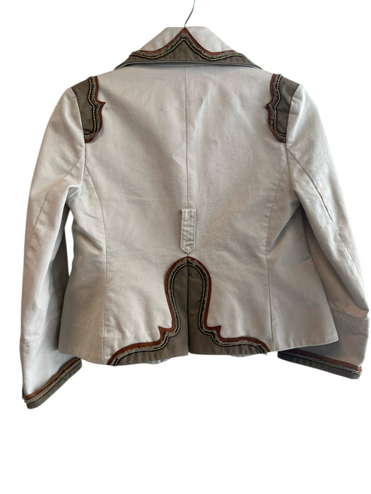 Dsquared Size 38 Beige & Brown 100% Cotton Long Sleeve Lapel Blazer Jacket Beige & Brown / 38