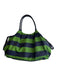 Kate Spade Green & Blue Shoulder Bag Striped silver hardware Tote Bag Green & Blue / L