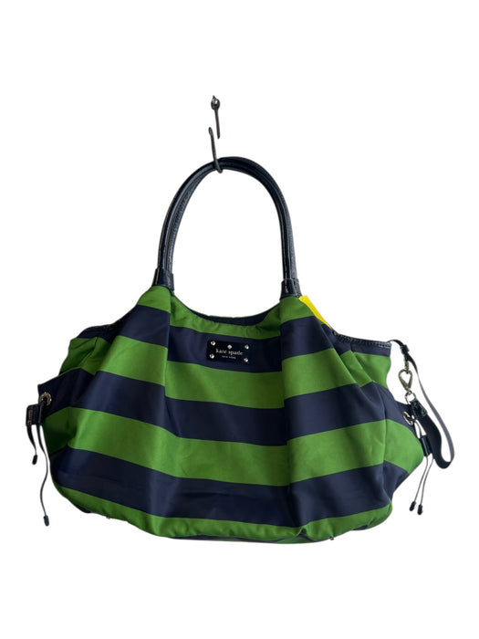 Kate Spade Green & Blue Shoulder Bag Striped silver hardware Tote Bag Green & Blue / L