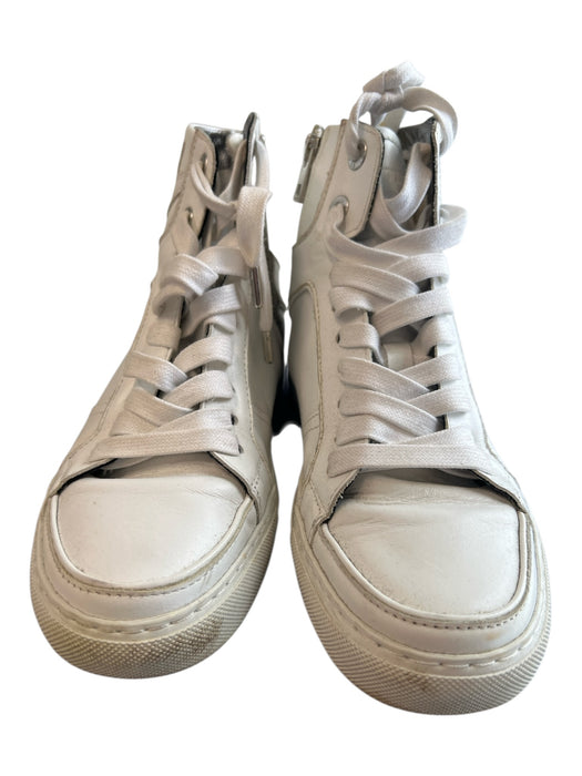 Zadig & Voltaire Shoe Size 36 White 100% Leather Round Toe Side Zip Shoes White / 36