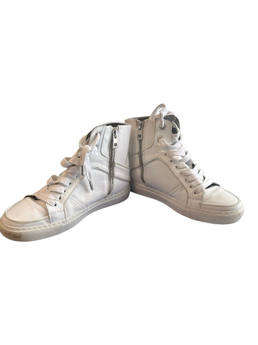 Zadig & Voltaire Shoe Size 36 White 100% Leather Round Toe Side Zip Shoes White / 36