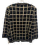 St John Size 14 Black & Gold Wool Blend Long Sleeve Windowpane Hook & Eye Jacket Black & Gold / 14