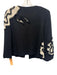 St John Size 14 Black & Cream Wool Blend Long Sleeve Abstract Print Jacket Black & Cream / 14