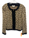 St John Collection Size 14 Brown & Black Wool Blend Long Sleeve Zip Front Jacket Brown & Black / 14
