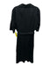 Ellen Tracy Size XL Black Linen Short Sleeve Button Front Collar Dress Black / XL