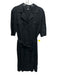 Ellen Tracy Size XL Black Linen Short Sleeve Button Front Collar Dress Black / XL