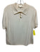 St. John Basics Size M Cream White Wool Blend Knit Short Sleeve Collar Top Cream White / M