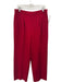 St John Collection Size 14 Red Wool Blend Elastic Waist Pleated Pockets Pants Red / 14