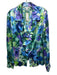 St. John Size L Blue, Green & Purple Silk Blend Long Sleeve Ruffle collar Top Blue, Green & Purple / L