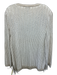 St John Sport Size XL Beige & Cream Wool Blend Long Sleeve Open Knit V Neck Top Beige & Cream / XL