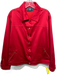St John Sport Size Large Red Cotton Blend Long Sleeve Button Front Collar Jacket Red / Large