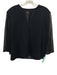 St. John Evening Size 14 Black No Fabric Tag Long Sheer Sleeves Beaded Top Black / 14