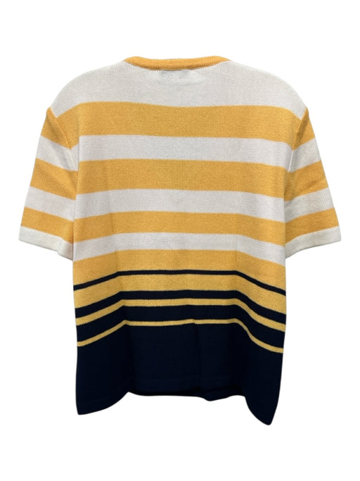St. John Sport Size L Yellow, White & Black No Fabric Tag Short Sleeve Knit Top Yellow, White & Black / L