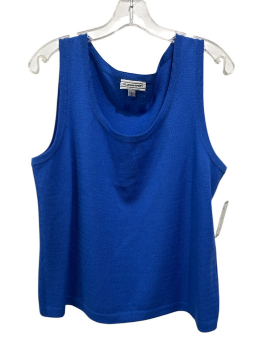 St. John Sport Size L Blue Wool Blend Knit Scoop Neck Cami Top Blue / L