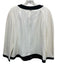St. John Size 14 Cream & Black Viscose Zip Up Patch Pocket Trim Detail Jacket Cream & Black / 14
