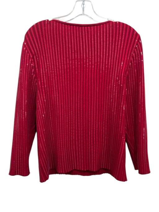 St. John Evening Size L Red No Fabric Tag 3/4 Sleeve Scoop Neck Knit Sweater Red / L